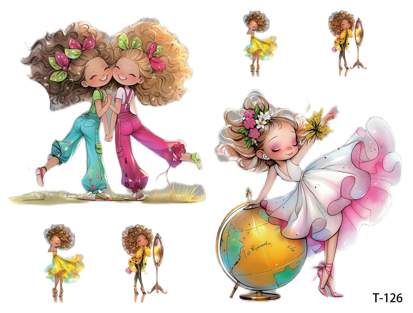 T121-T130 3D pre-cut embossed sticker 1pcs(4.92*3.74 inch) T126