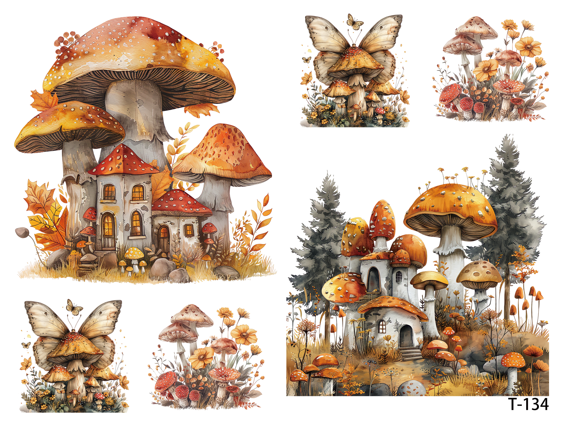 T131-T140 3D pre-cut embossed sticker 1pcs(4.92*3.74 inch)