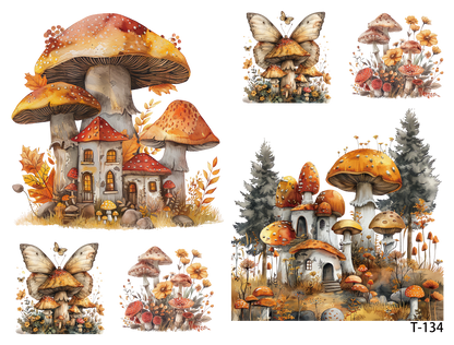 T131-T140 3D pre-cut embossed sticker 1pcs(4.92*3.74 inch)