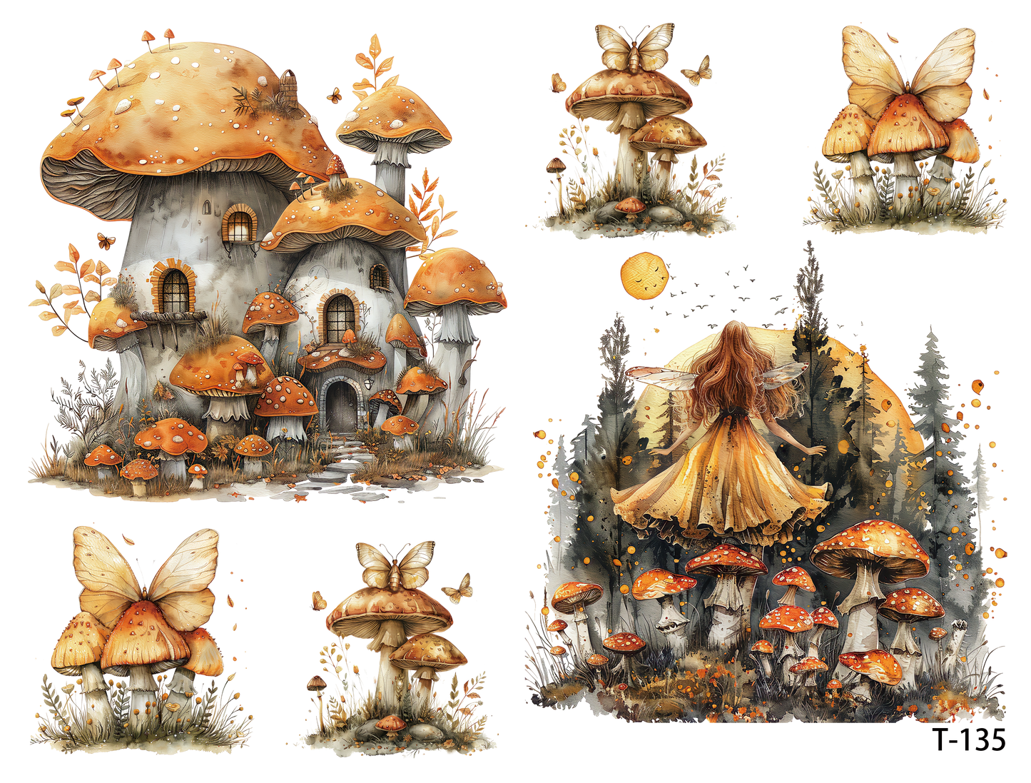 T131-T140 3D pre-cut embossed sticker 1pcs(4.92*3.74 inch) T135