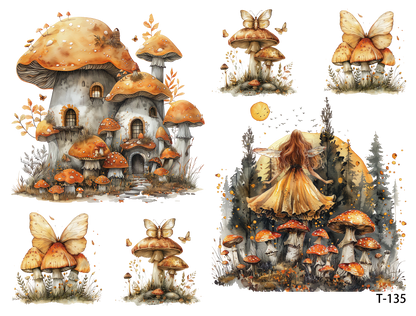 T131-T140 3D pre-cut embossed sticker 1pcs(4.92*3.74 inch) T135