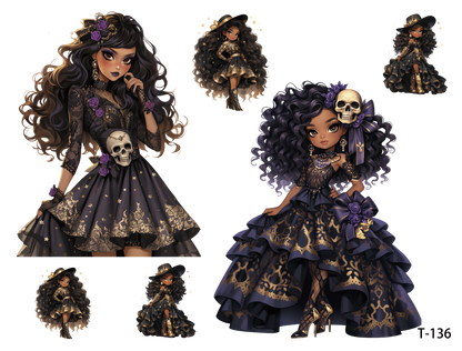 T131-T140 3D pre-cut embossed sticker 1pcs(4.92*3.74 inch) T136