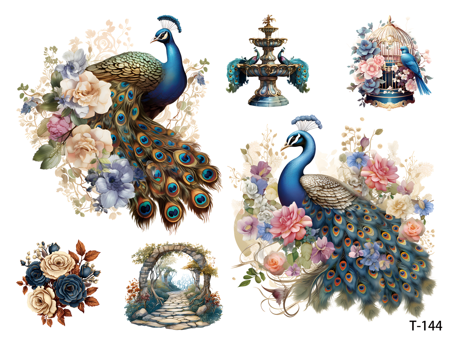 T141-T150 3D pre-cut embossed sticker 1pcs(4.92*3.74 inch) T144