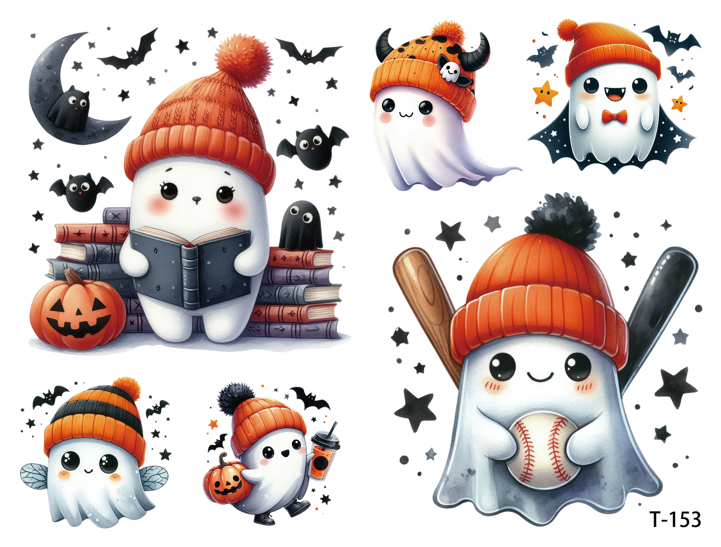 T151-T160 3D pre-cut embossed sticker 1pcs(4.92*3.74 inch) T153