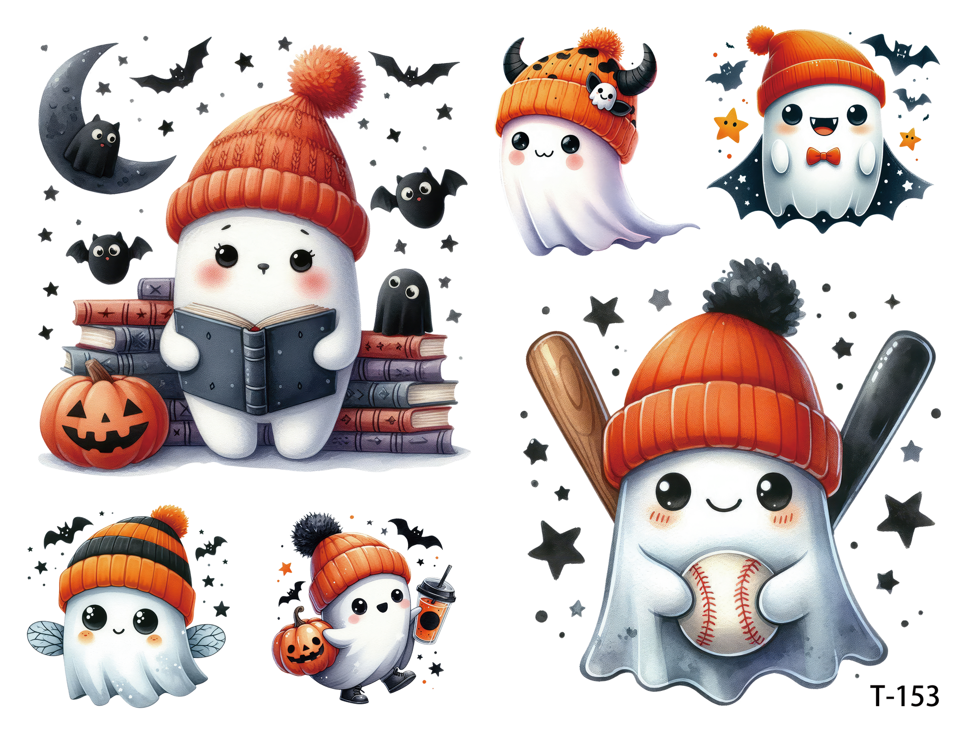 T151-T160 3D pre-cut embossed sticker 1pcs(4.92*3.74 inch) T153