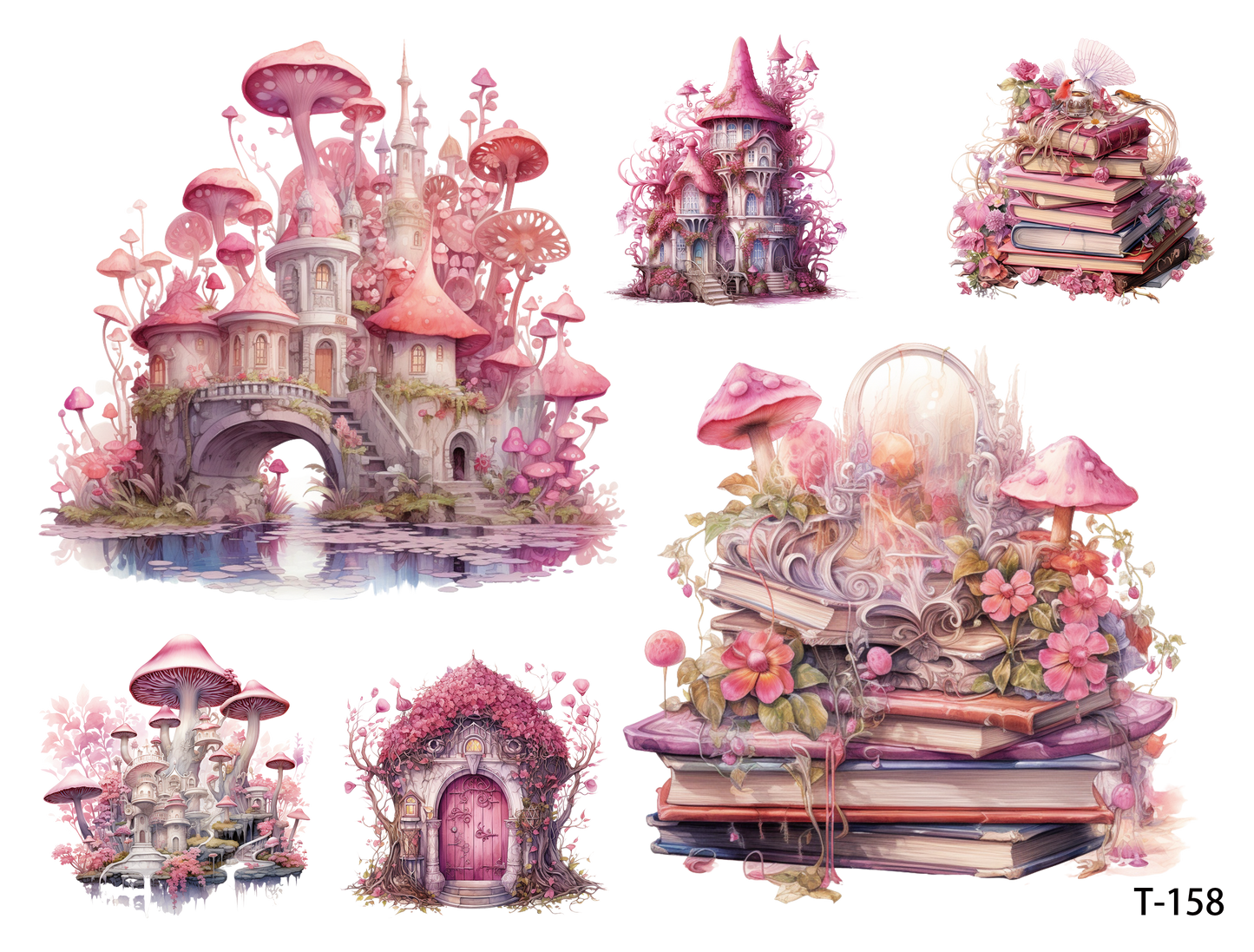 T151-T160 3D pre-cut embossed sticker 1pcs(4.92*3.74 inch) T158