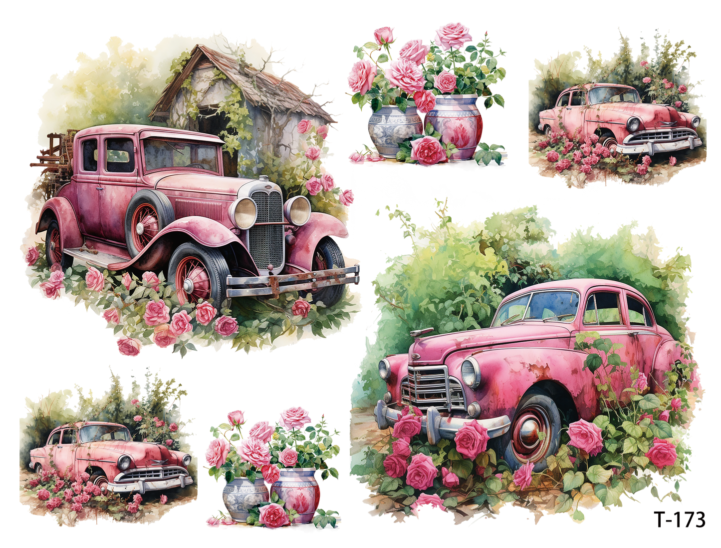 T171-T180 3D pre-cut embossed sticker 1pcs(4.92*3.74 inch) T173