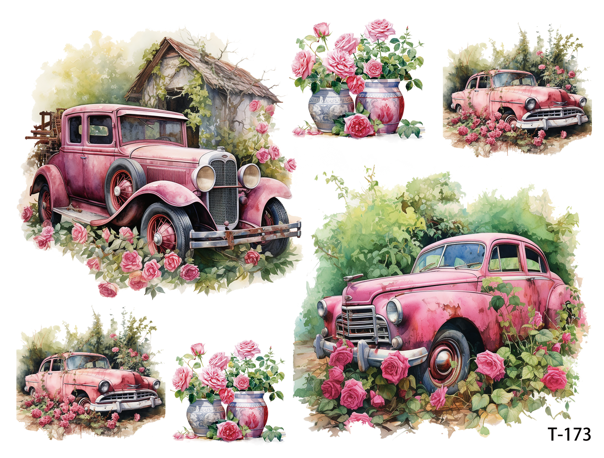 T171-T180 3D pre-cut embossed sticker 1pcs(4.92*3.74 inch) T173