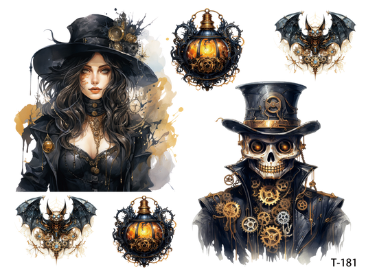 T181-T190 3D pre-cut embossed sticker 1pcs(4.92*3.74 inch) T181