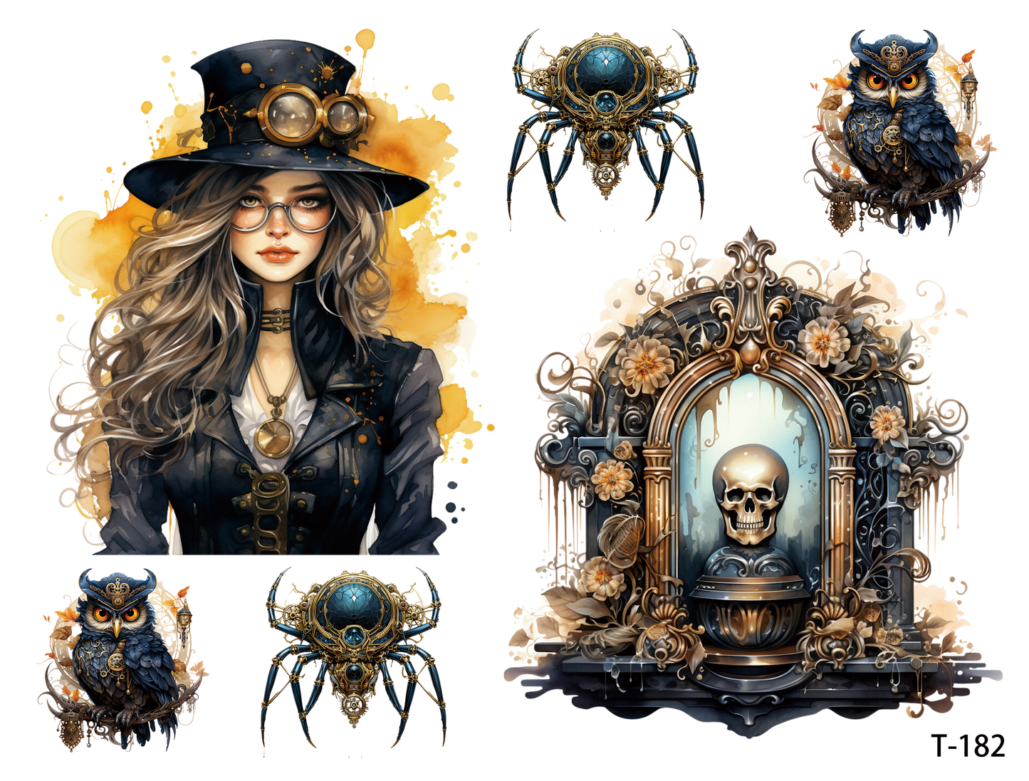 T181-T190 3D pre-cut embossed sticker 1pcs(4.92*3.74 inch) T182