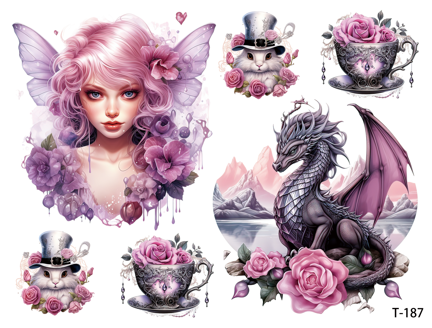 T181-T190 3D pre-cut embossed sticker 1pcs(4.92*3.74 inch) T187