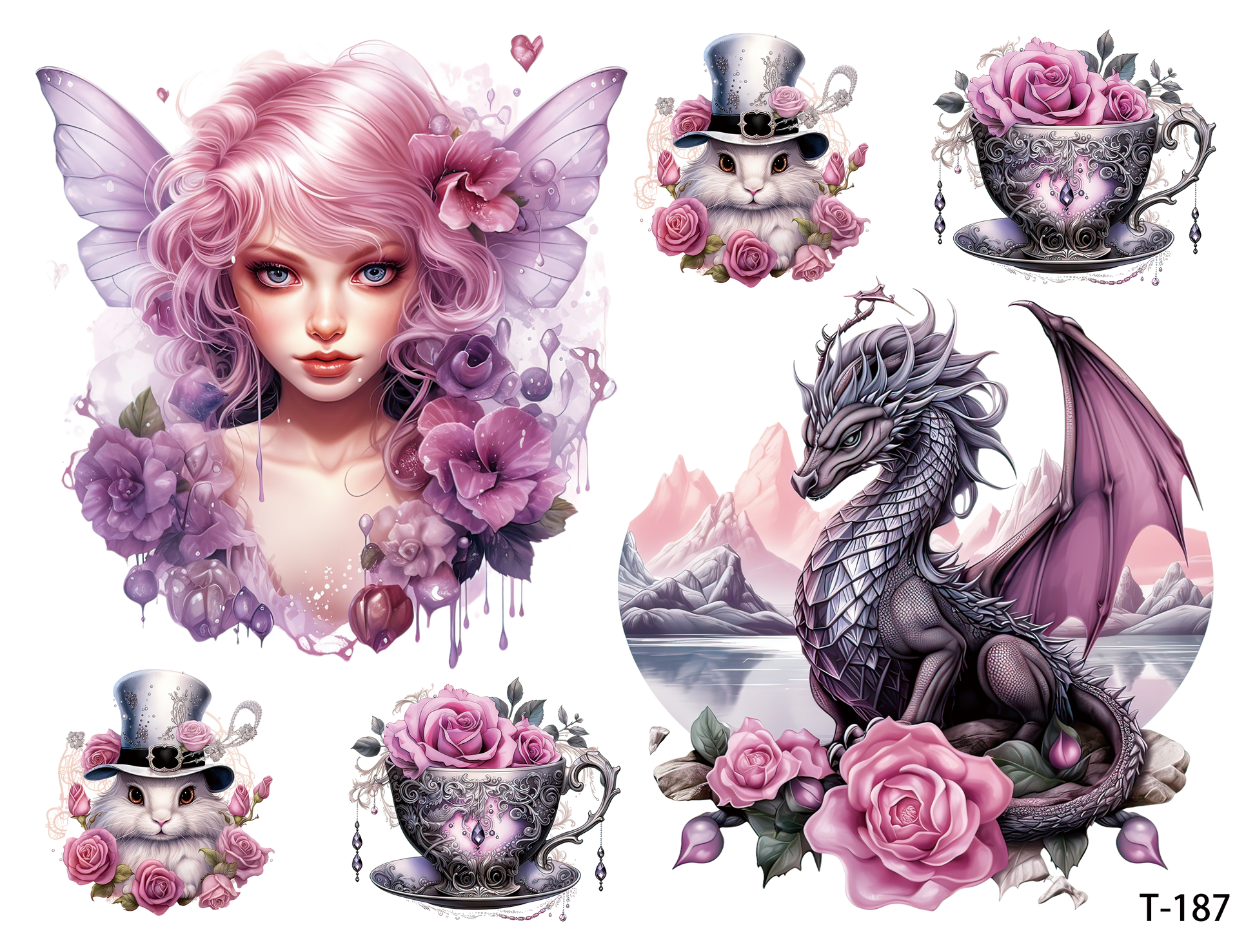 T181-T190 3D pre-cut embossed sticker 1pcs(4.92*3.74 inch) T187