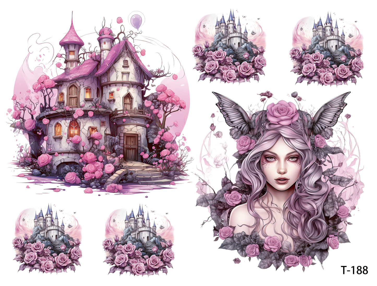 T181-T190 3D pre-cut embossed sticker 1pcs(4.92*3.74 inch) T188