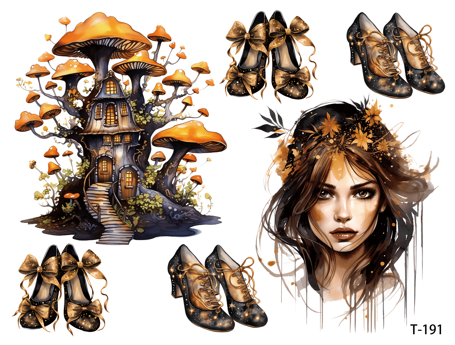 T191-T200 3D pre-cut embossed sticker 1pcs(4.92*3.74 inch) T191