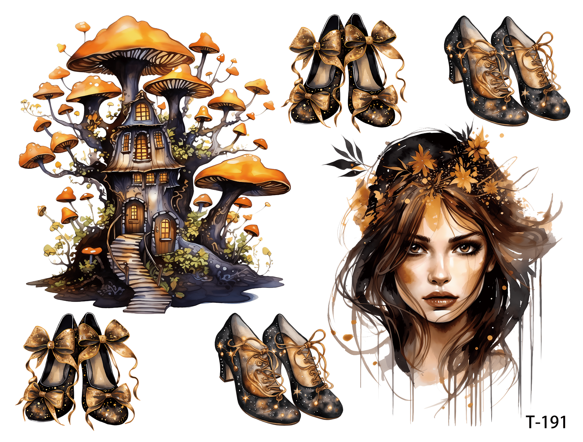 T191-T200 3D pre-cut embossed sticker 1pcs(4.92*3.74 inch) T191