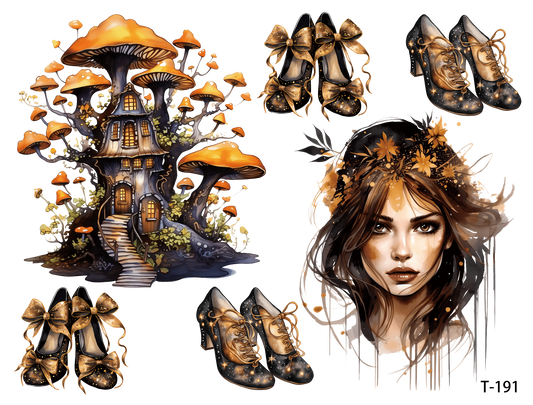 T191-T200 3D pre-cut embossed sticker 1pcs(4.92*3.74 inch) T191