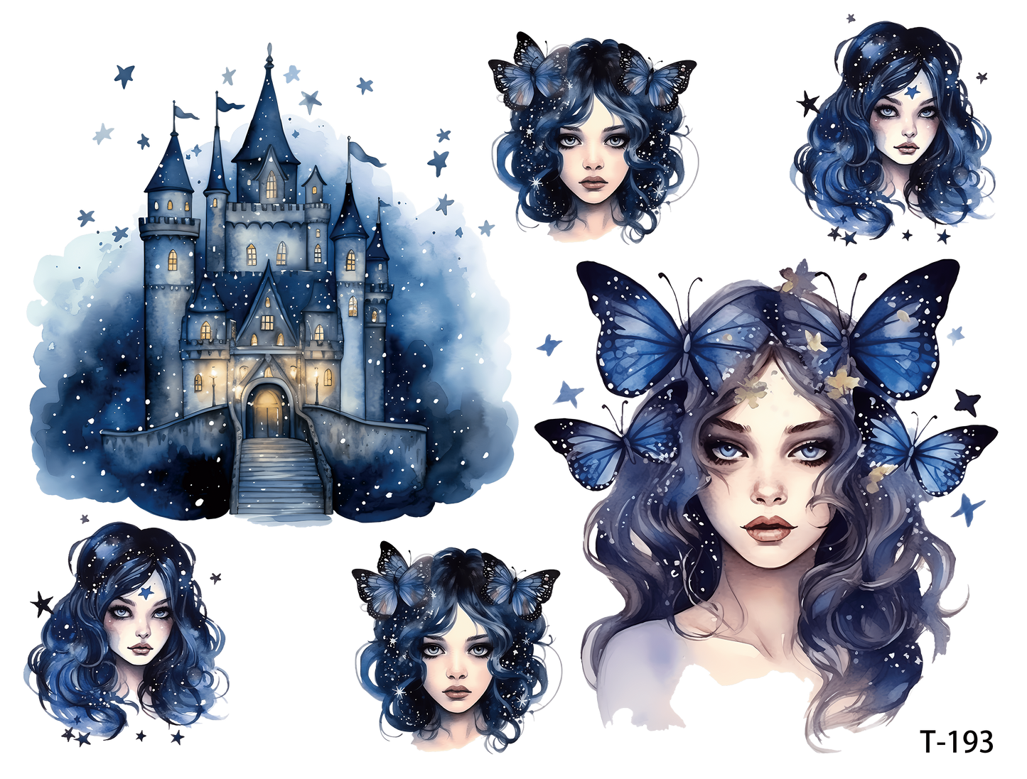 T191-T200 3D pre-cut embossed sticker 1pcs(4.92*3.74 inch) T193