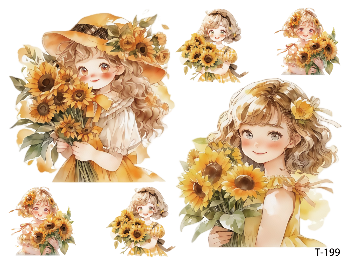 T191-T200 3D pre-cut embossed sticker 1pcs(4.92*3.74 inch) T199