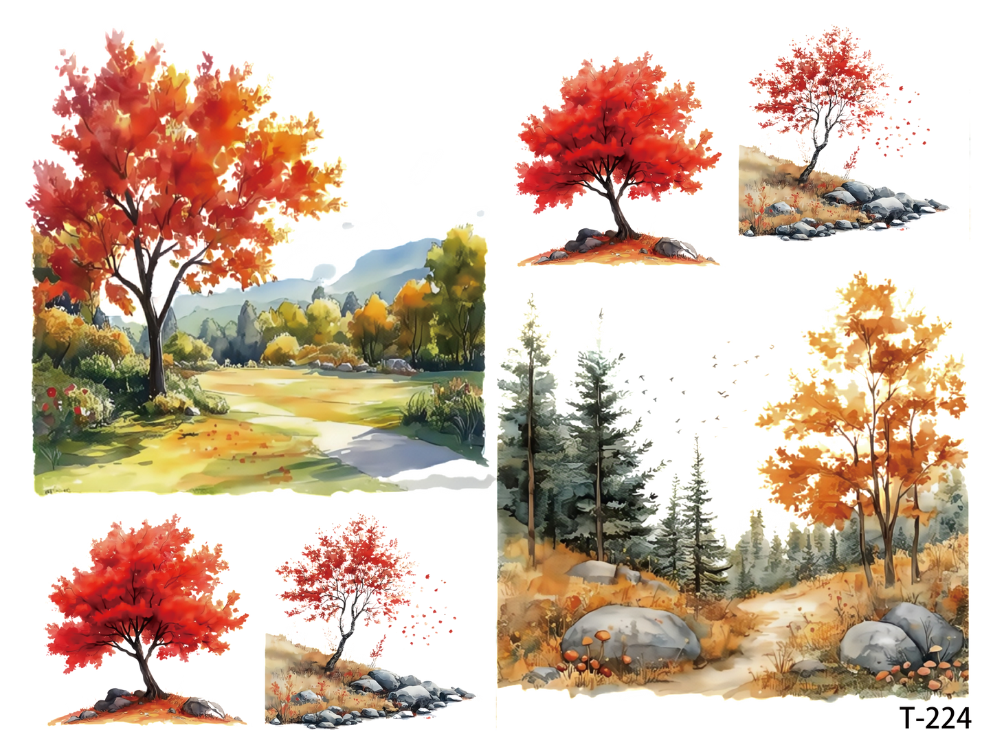 T221-T230 3D pre-cut embossed sticker 1pcs(4.92*3.74 inch) T224