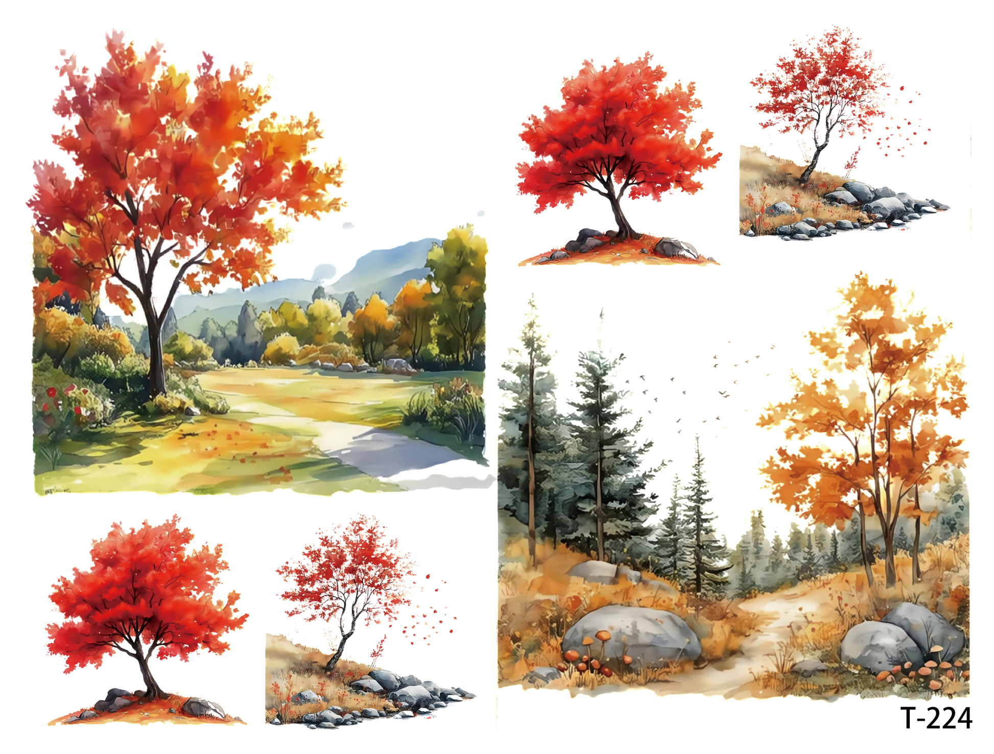 T221-T230 3D pre-cut embossed sticker 1pcs(4.92*3.74 inch) T224