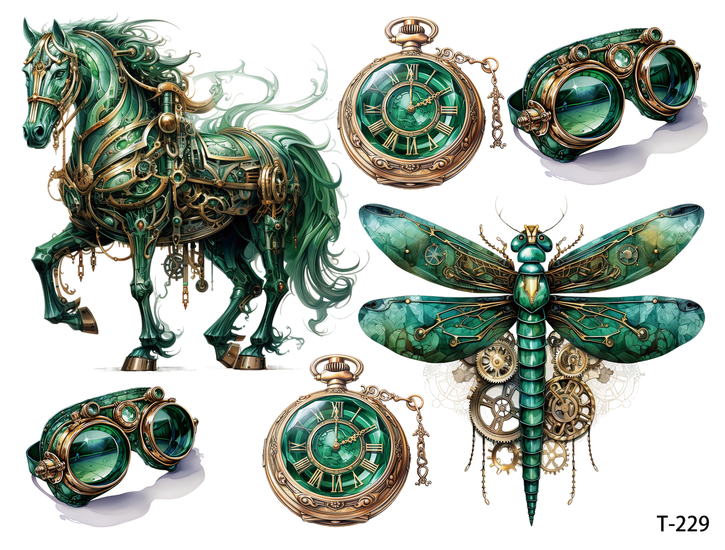 T221-T230 3D pre-cut embossed sticker 1pcs(4.92*3.74 inch) T229