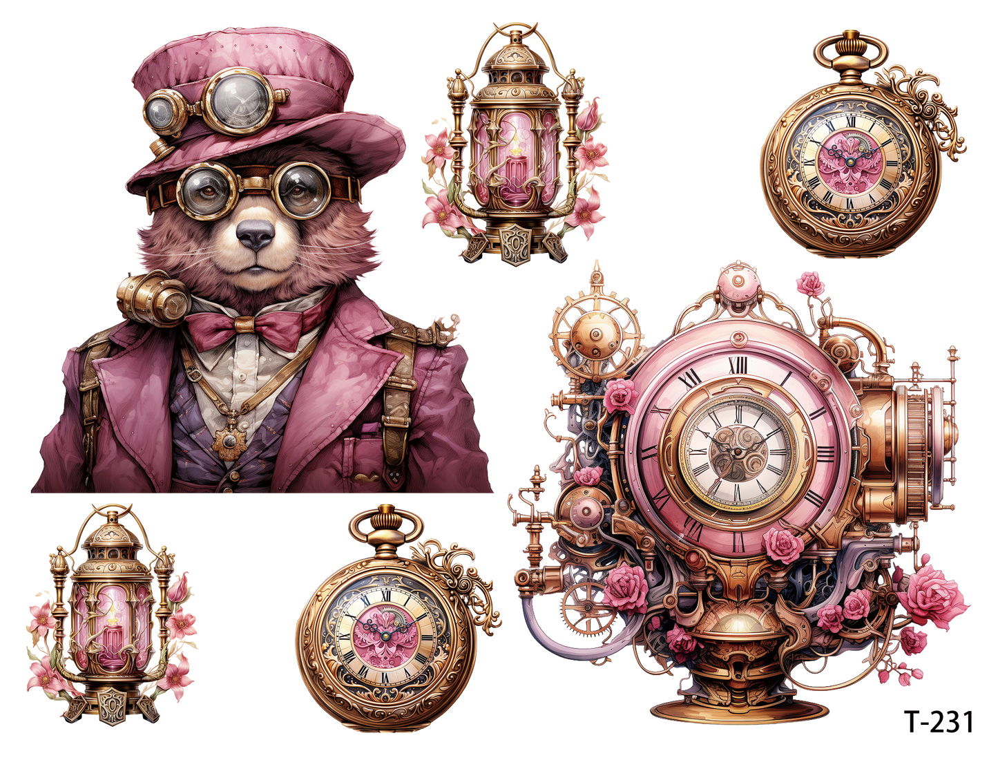 T231-T240 3D pre-cut embossed sticker 1pcs(4.92*3.74 inch) T231