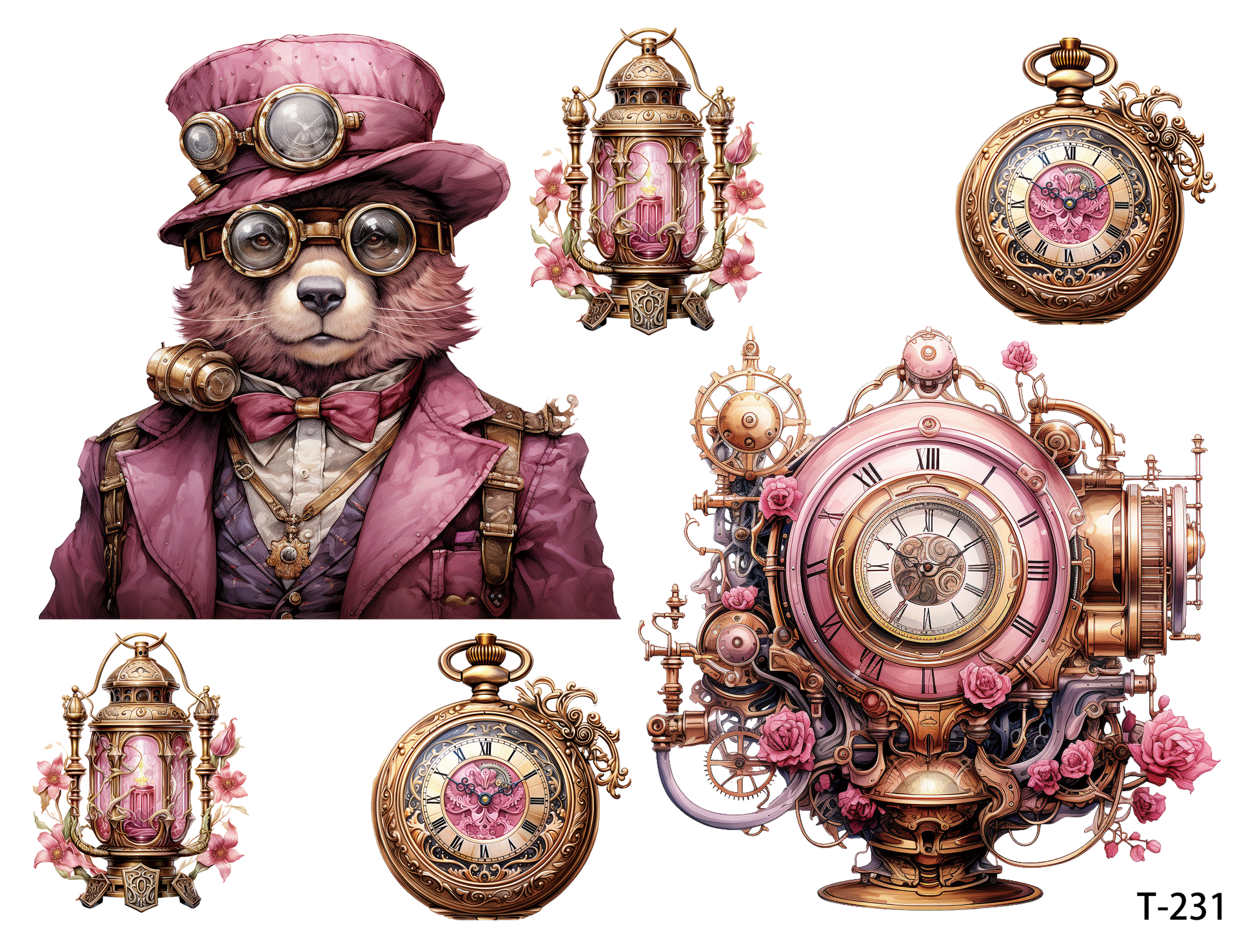 T231-T240 3D pre-cut embossed sticker 1pcs(4.92*3.74 inch) T231