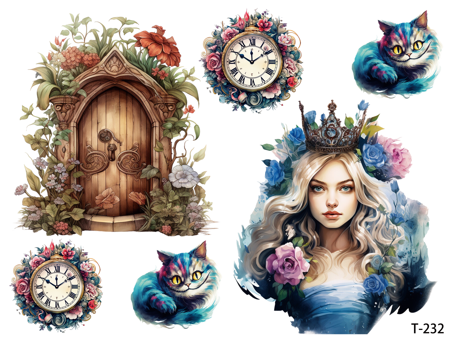 T231-T240 3D pre-cut embossed sticker 1pcs(4.92*3.74 inch) T232