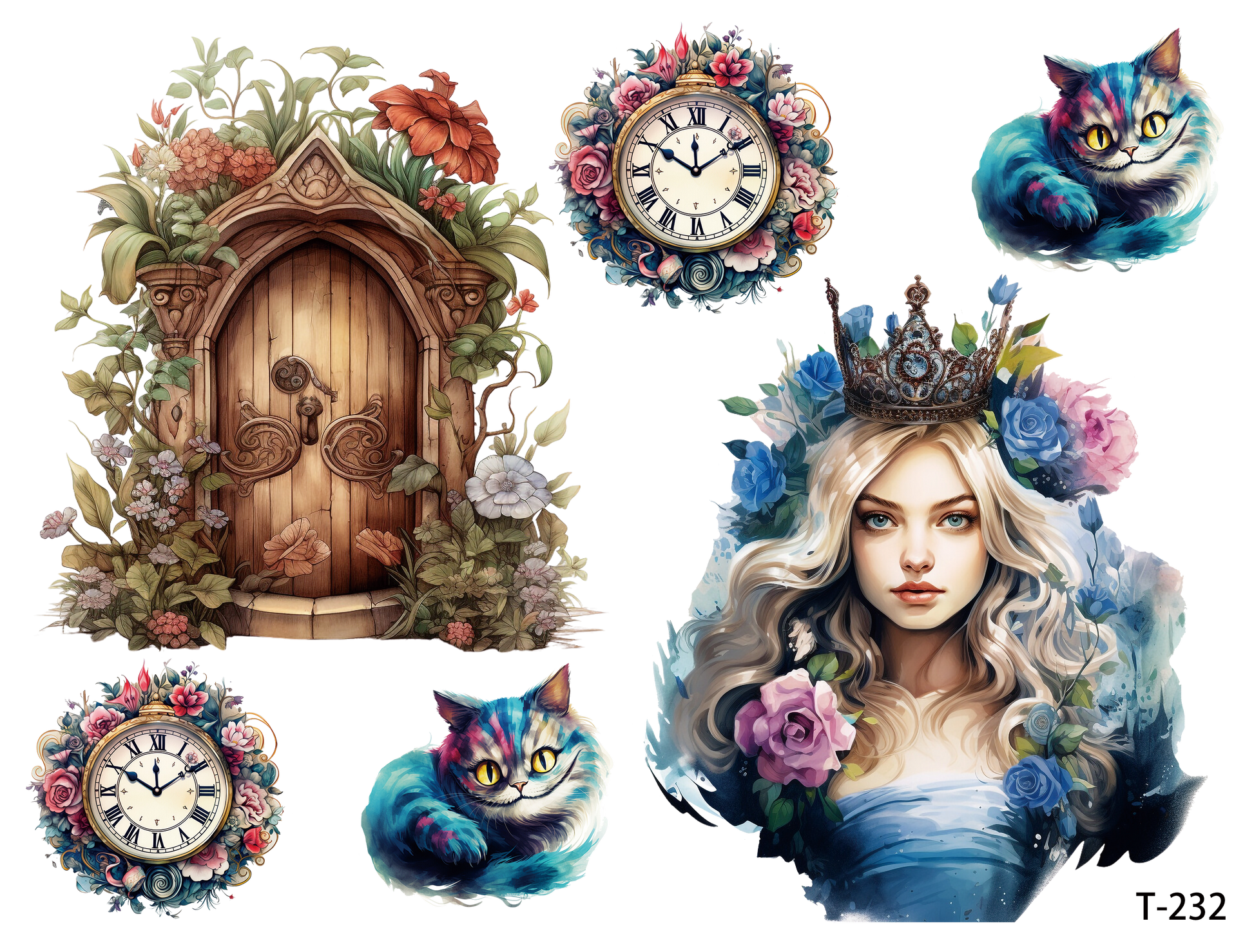 T231-T240 3D pre-cut embossed sticker 1pcs(4.92*3.74 inch) T232