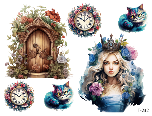 T231-T240 3D pre-cut embossed sticker 1pcs(4.92*3.74 inch) T232