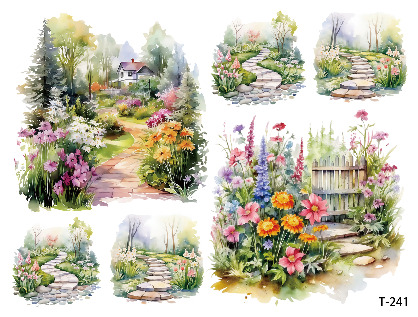 T241-T250 3D pre-cut embossed sticker 1pcs(4.92*3.74 inch) T241