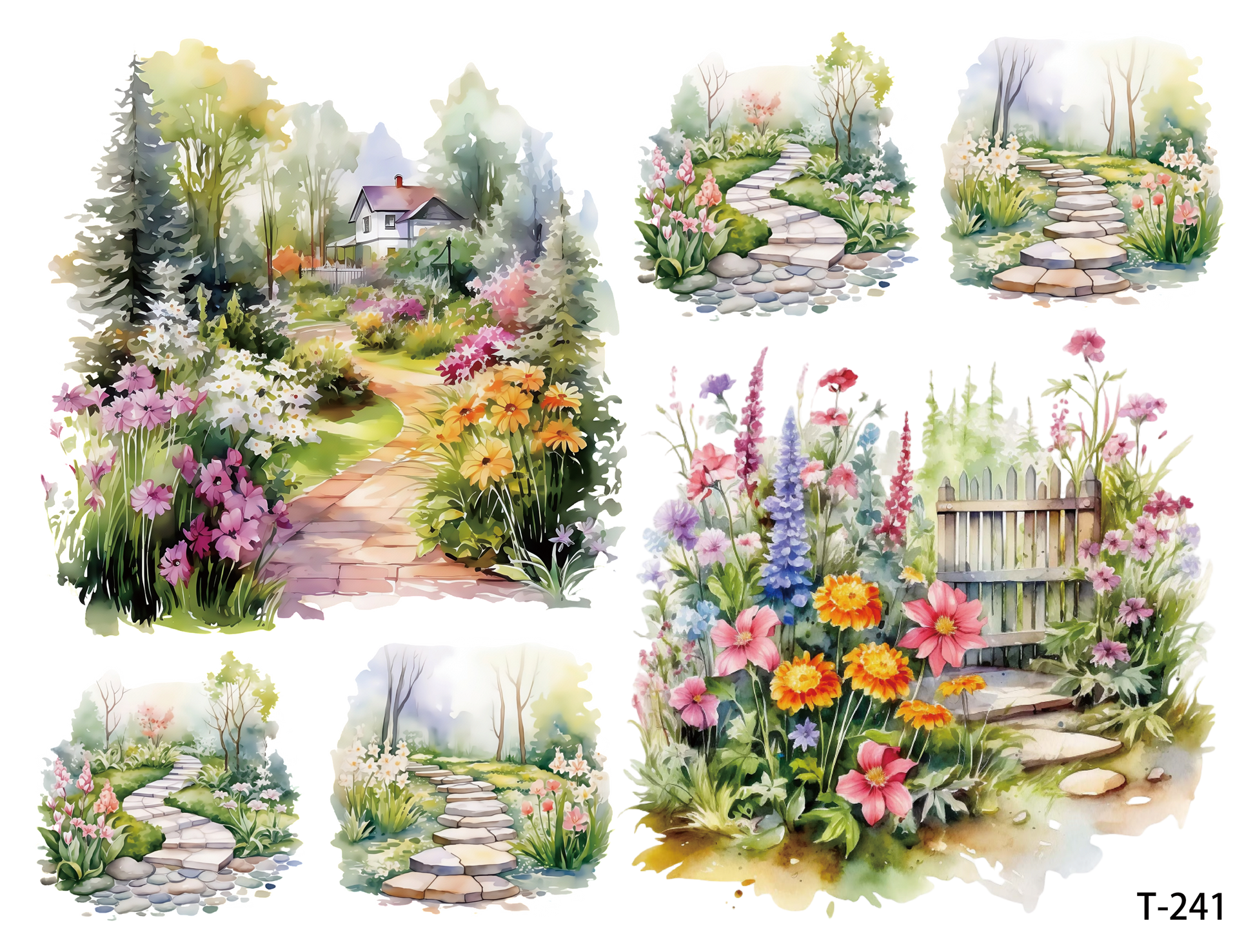 T241-T250 3D pre-cut embossed sticker 1pcs(4.92*3.74 inch) T241