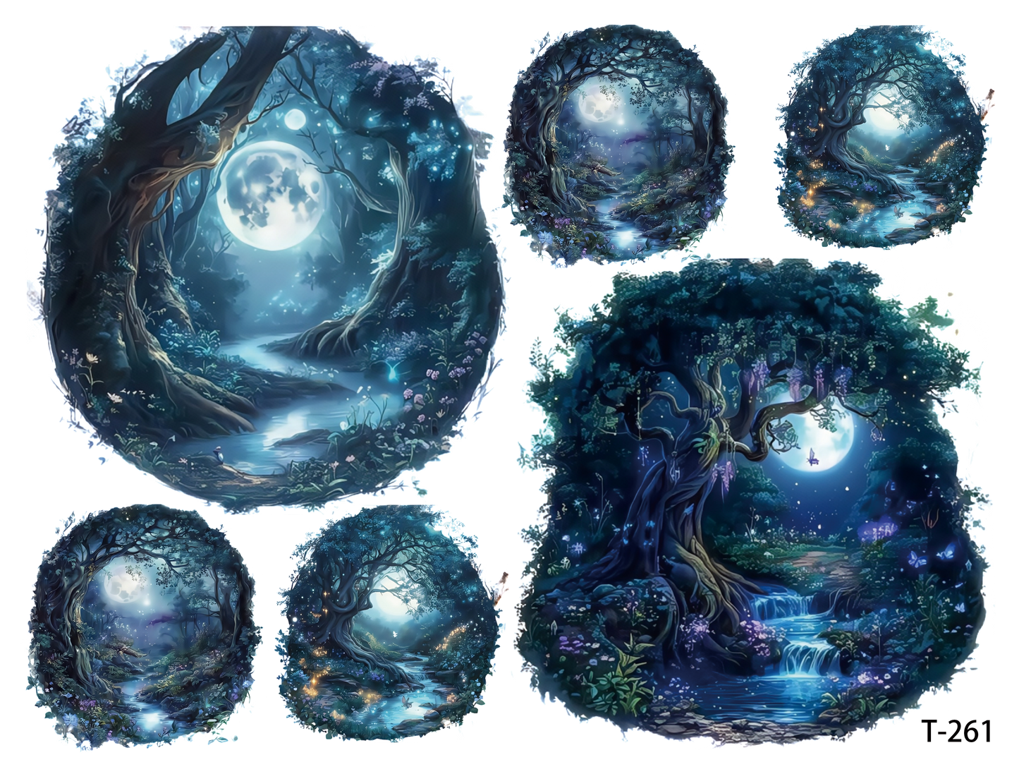 T261-T270 3D pre-cut embossed sticker 1pcs(4.92*3.74 inch) T261