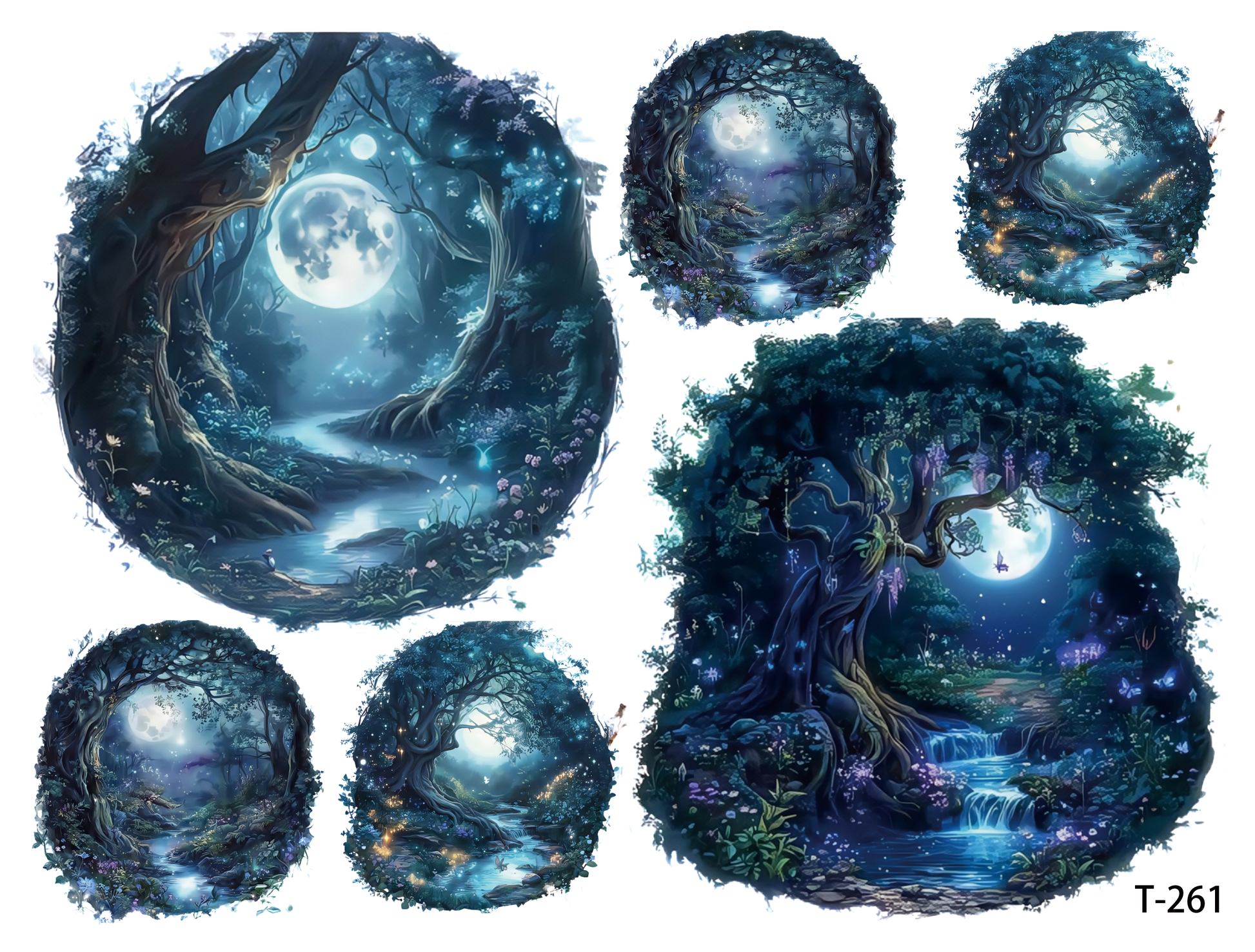 T261-T270 3D pre-cut embossed sticker 1pcs(4.92*3.74 inch) T261