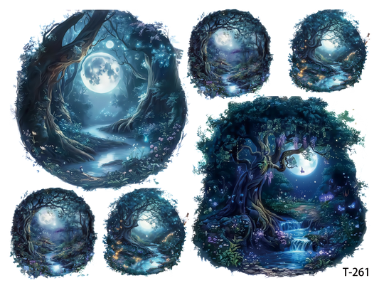 T261-T270 3D pre-cut embossed sticker 1pcs(4.92*3.74 inch) T261