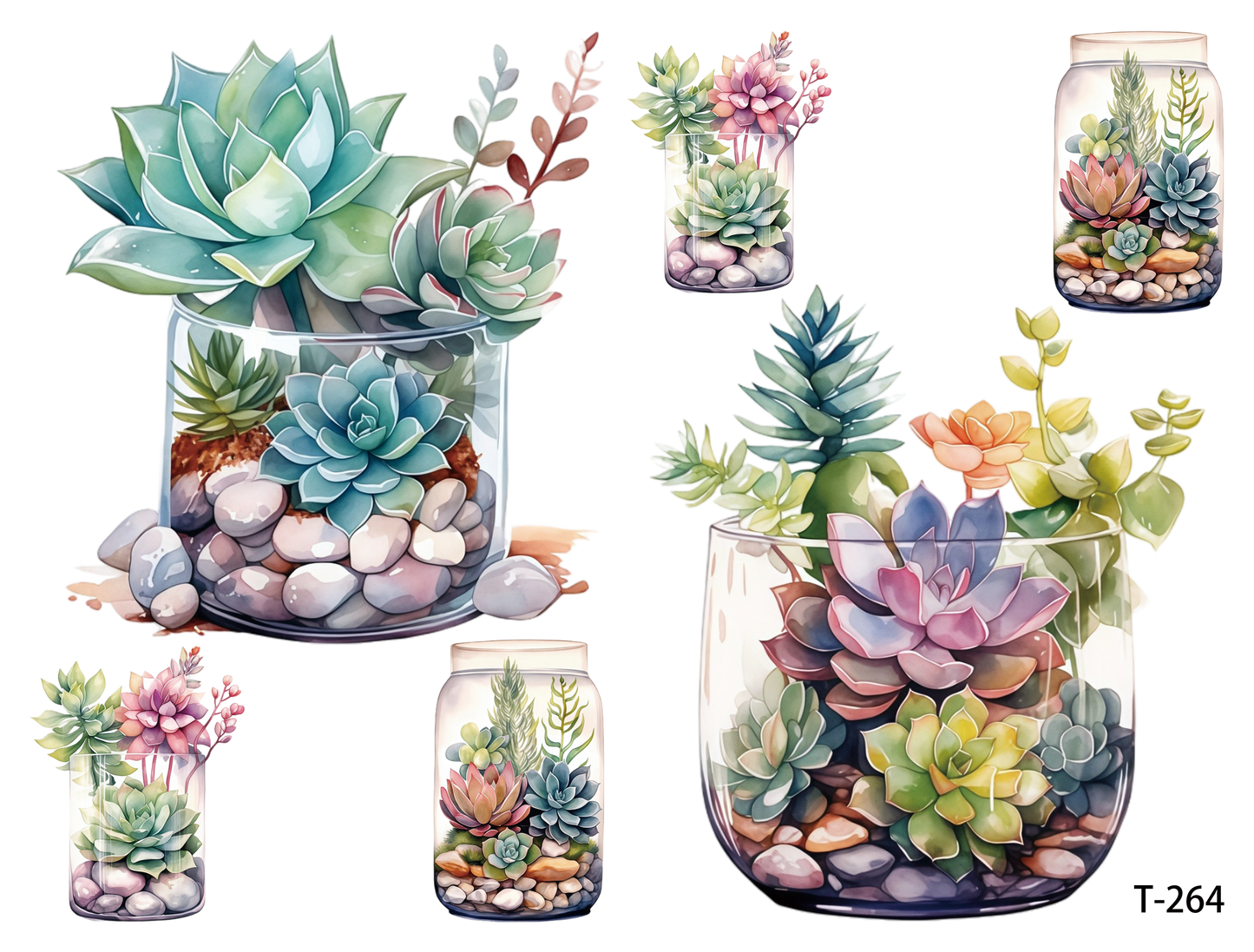 T261-T270 3D pre-cut embossed sticker 1pcs(4.92*3.74 inch) T264