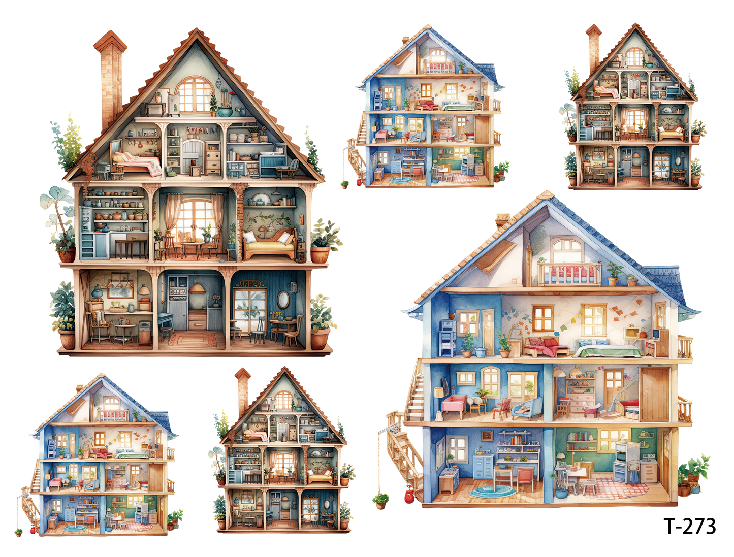 T271-T280 3D pre-cut embossed sticker 1pcs(4.92*3.74 inch) T273