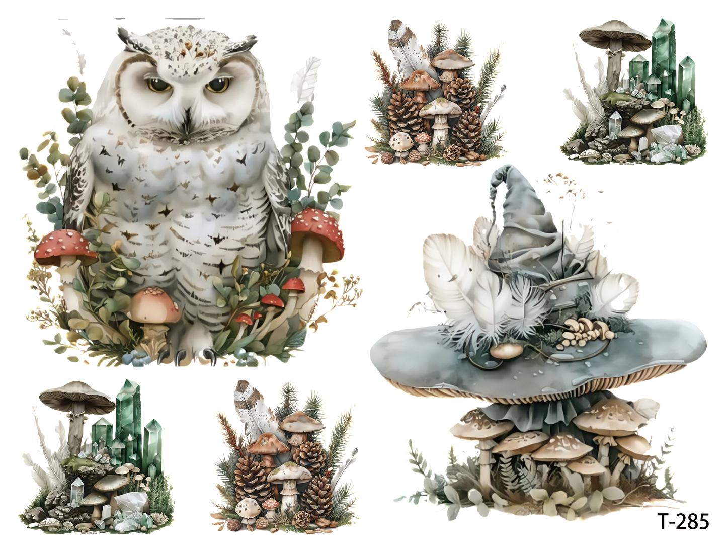 T281-T290 3D pre-cut embossed sticker 1pcs(4.92*3.74 inch) T285