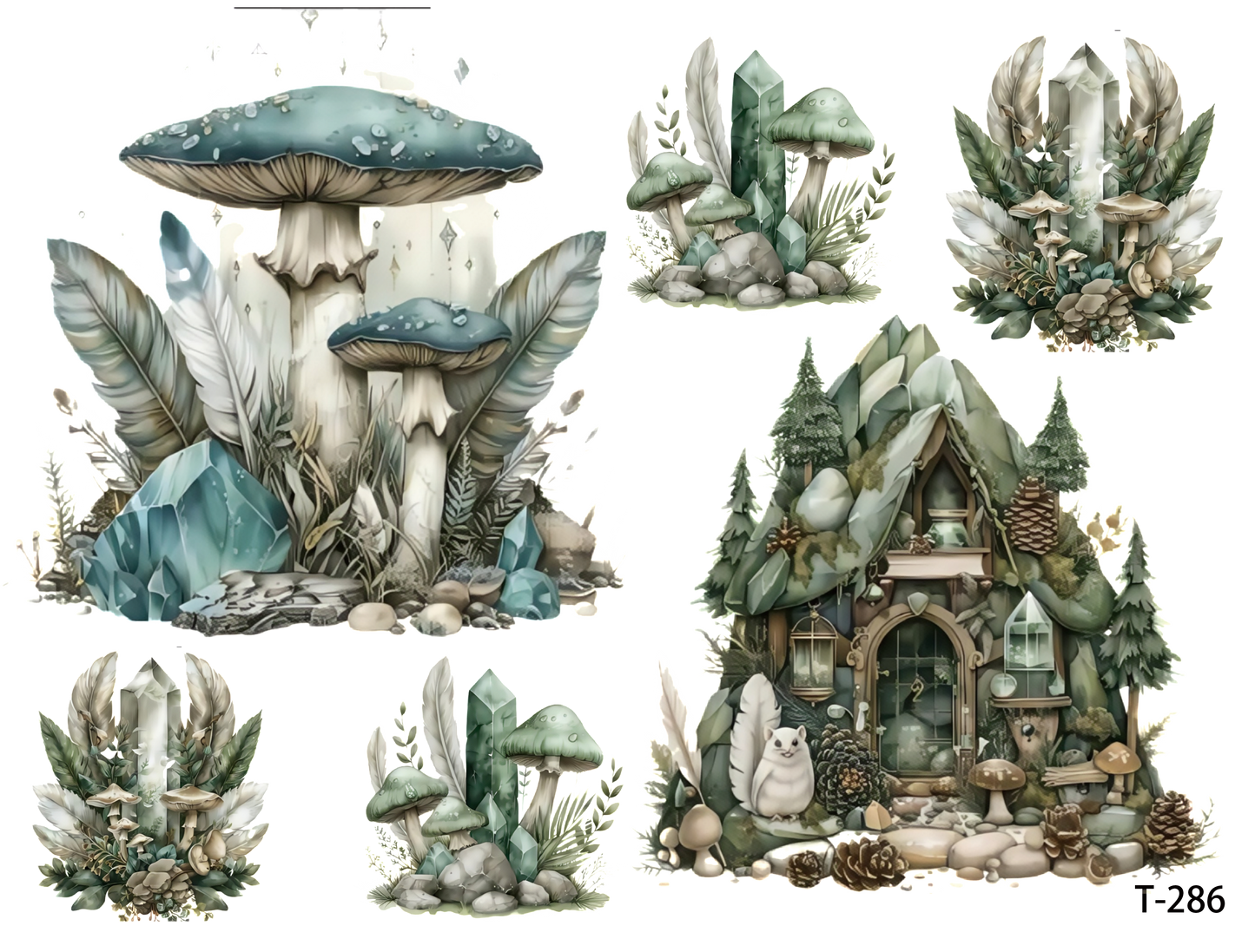 T281-T290 3D pre-cut embossed sticker 1pcs(4.92*3.74 inch) T286