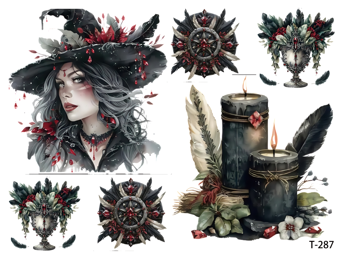 T281-T290 3D pre-cut embossed sticker 1pcs(4.92*3.74 inch) T287