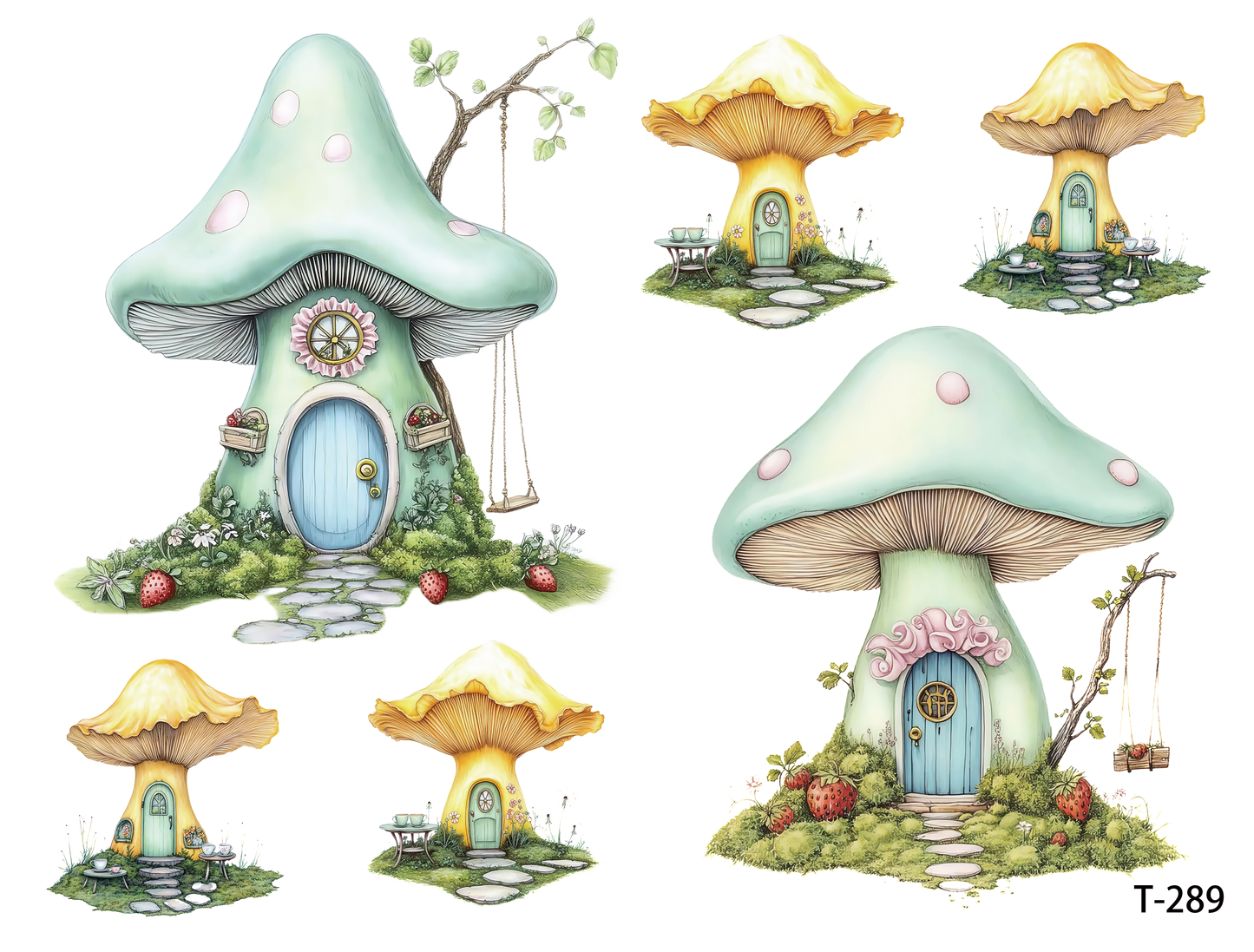 T281-T290 3D pre-cut embossed sticker 1pcs(4.92*3.74 inch) T289