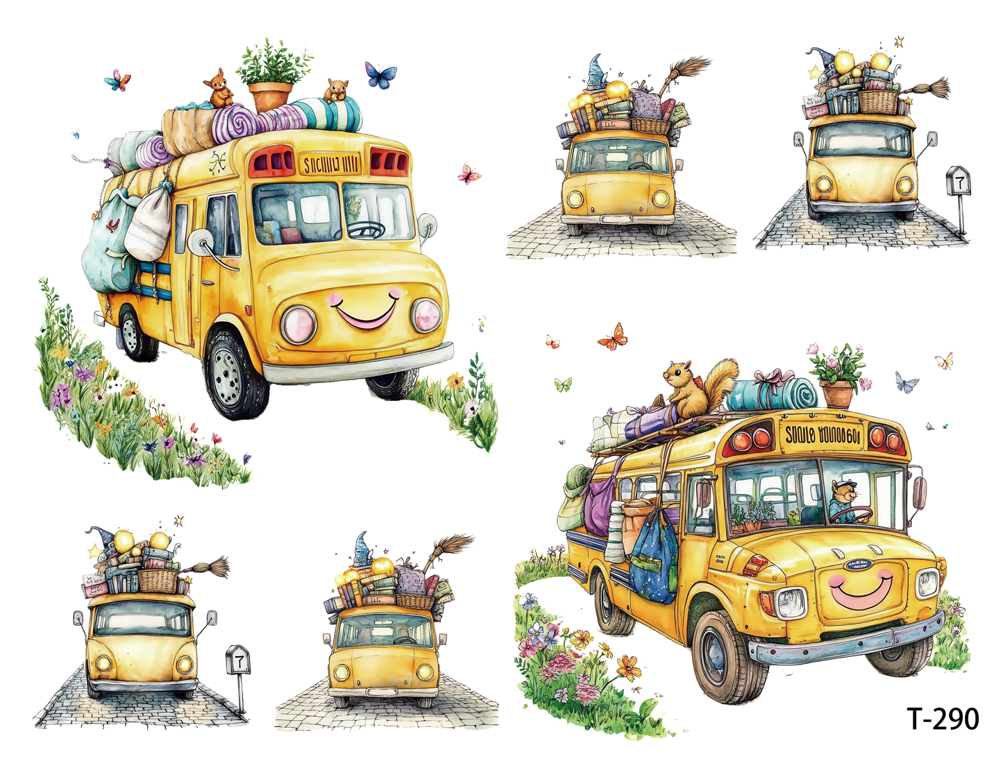 T281-T290 3D pre-cut embossed sticker 1pcs(4.92*3.74 inch) T290