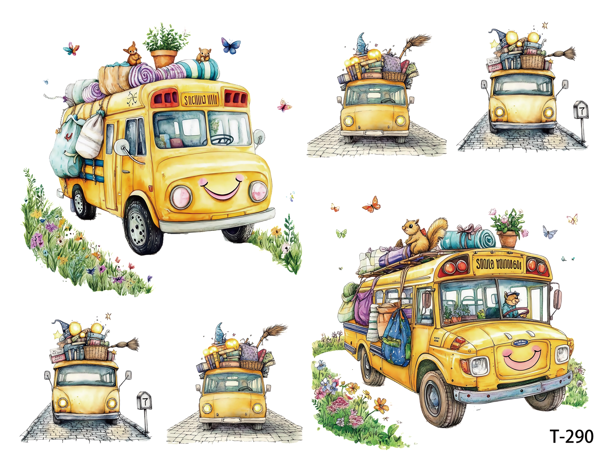 T281-T290 3D pre-cut embossed sticker 1pcs(4.92*3.74 inch) T290