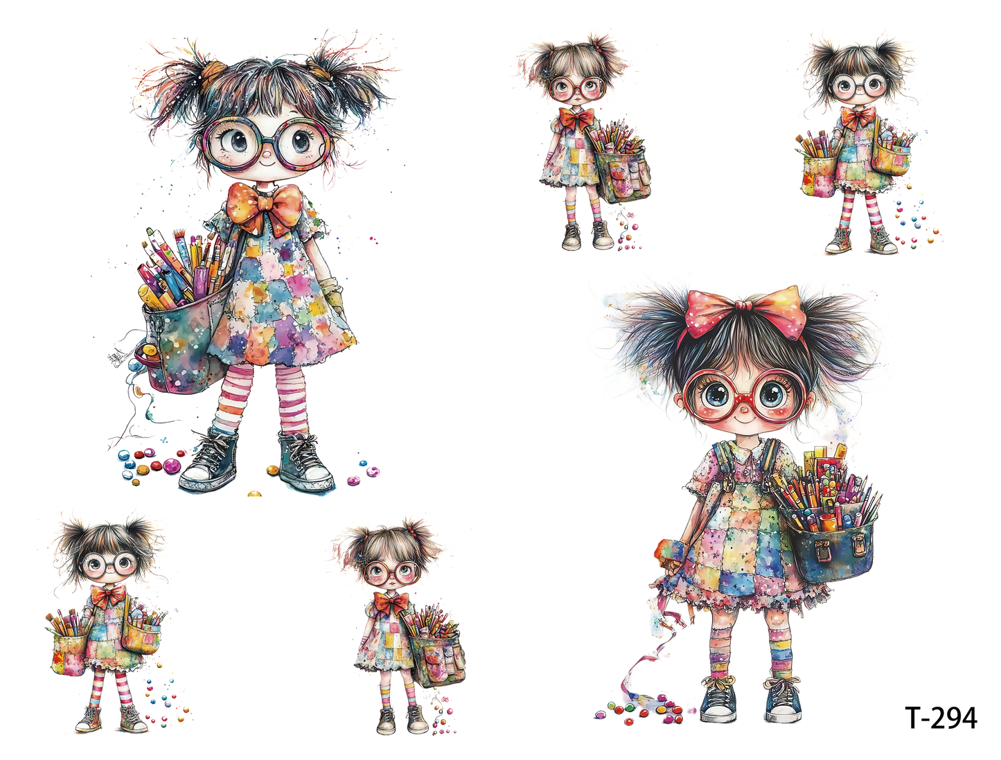 T291-T300 3D pre-cut embossed sticker 1pcs(4.92*3.74 inch) T294