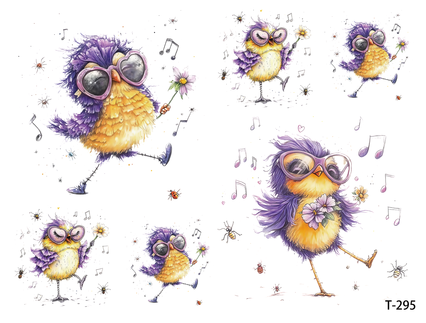 T291-T300 3D pre-cut embossed sticker 1pcs(4.92*3.74 inch) T295