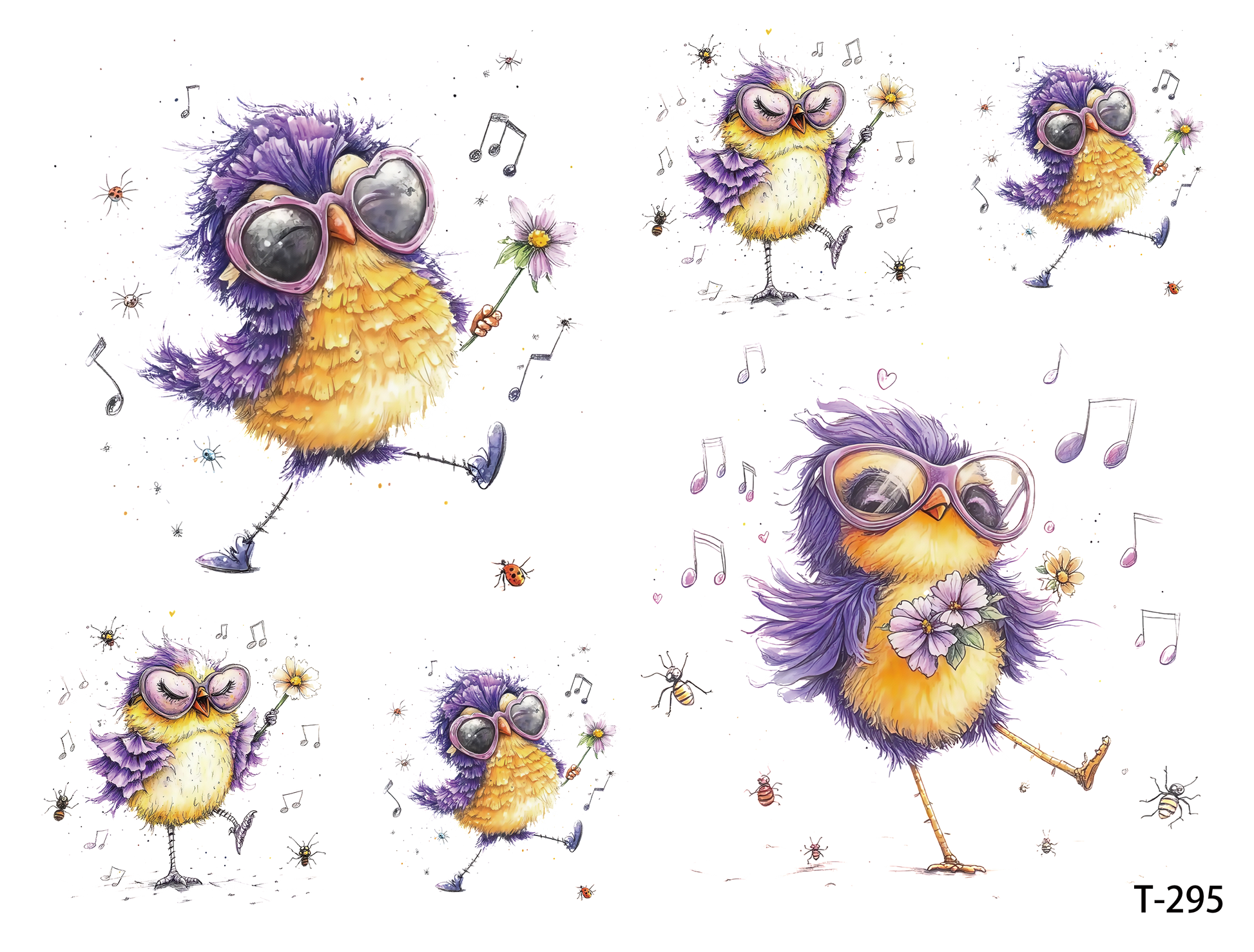 T291-T300 3D pre-cut embossed sticker 1pcs(4.92*3.74 inch) T295