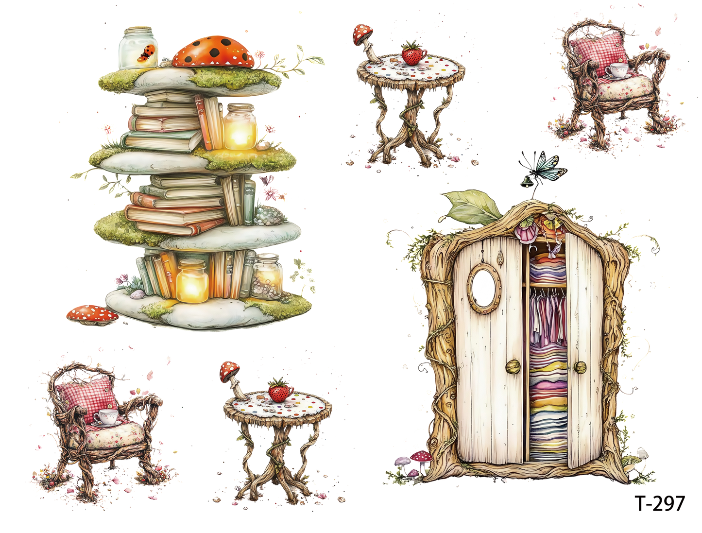 T291-T300 3D pre-cut embossed sticker 1pcs(4.92*3.74 inch) T297