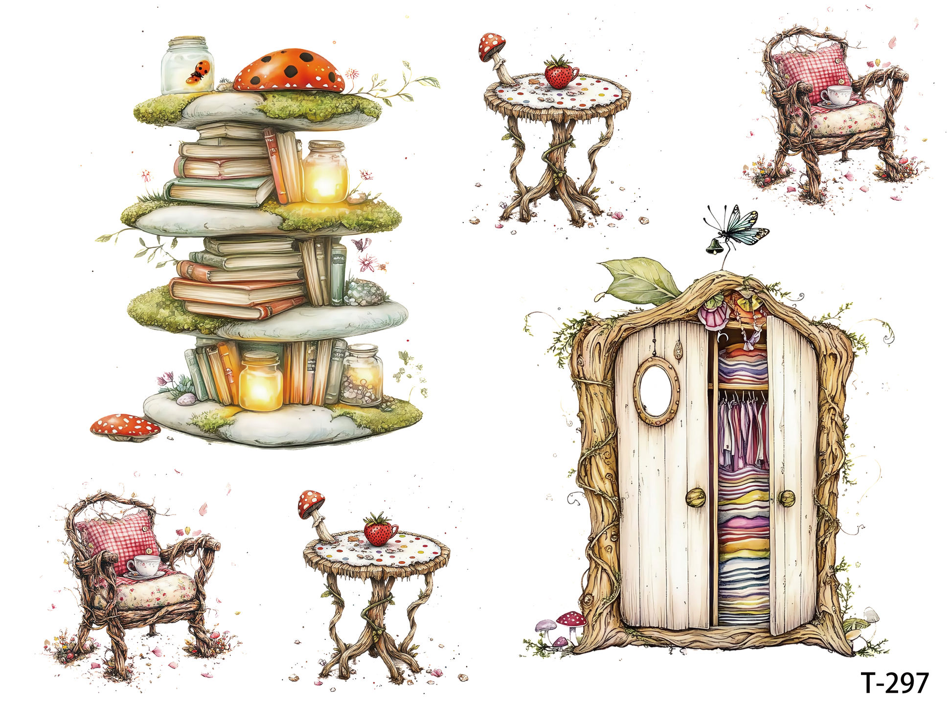 T291-T300 3D pre-cut embossed sticker 1pcs(4.92*3.74 inch) T297