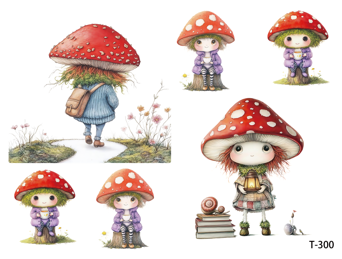 T291-T300 3D pre-cut embossed sticker 1pcs(4.92*3.74 inch) T300