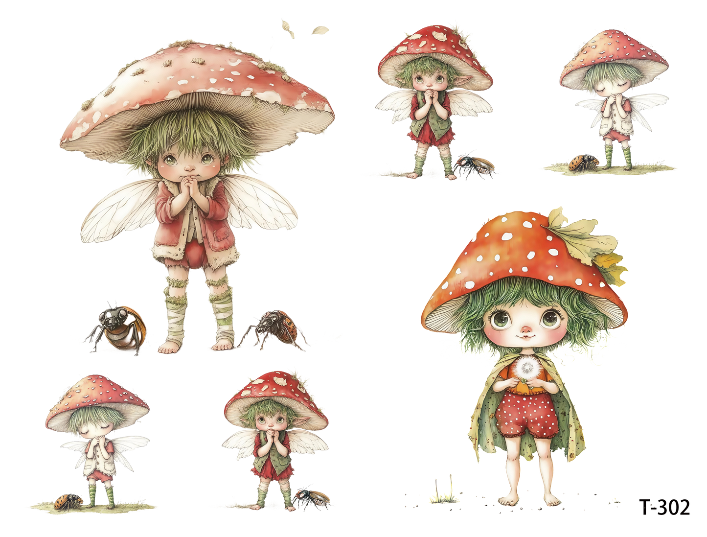 T301-T310 3D pre-cut embossed sticker 1pcs(4.92*3.74 inch) T302